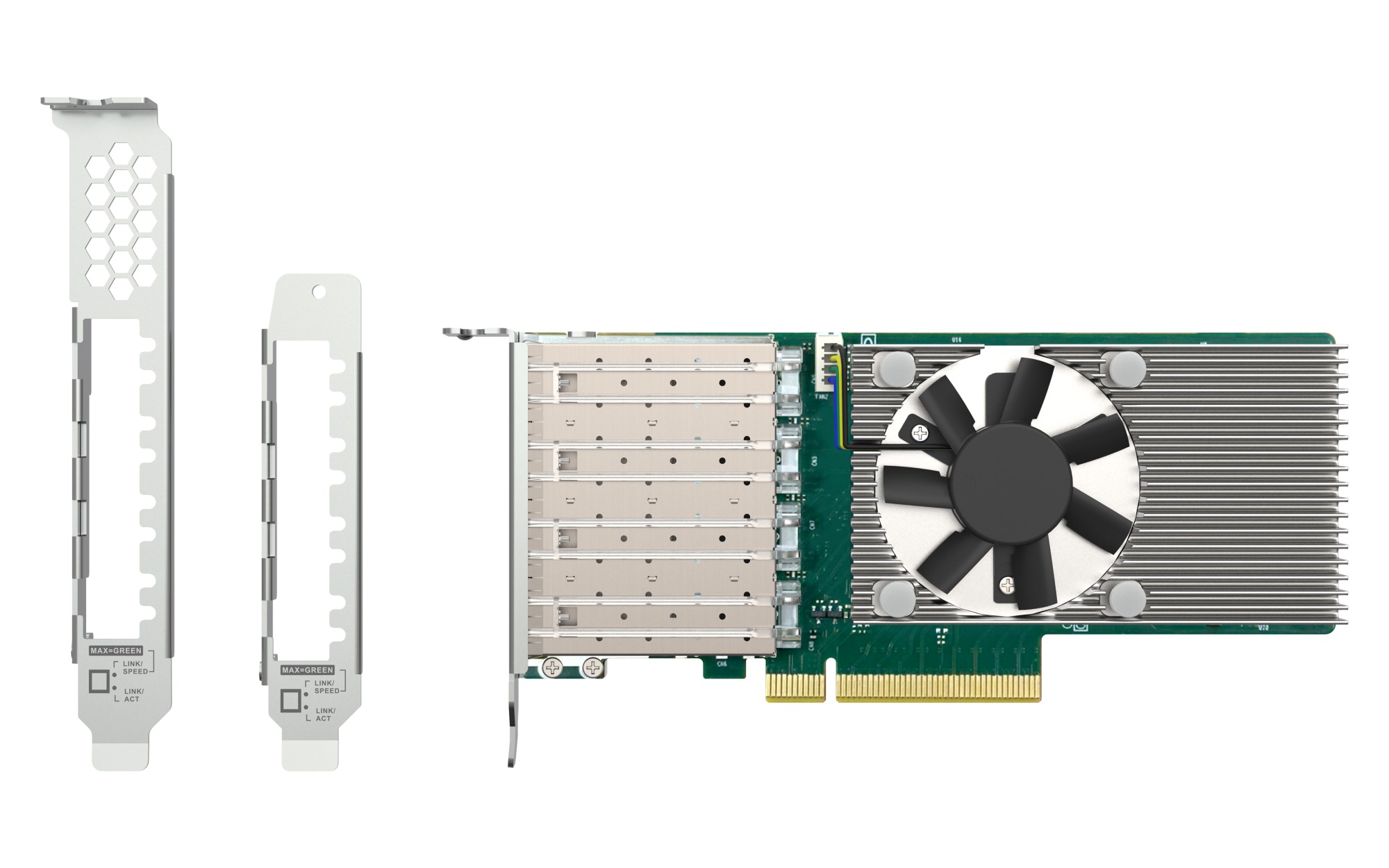 QNAP QXG-10G4SF-BCM, 4x10GbE SFP+, PCIe 4.0 x8 