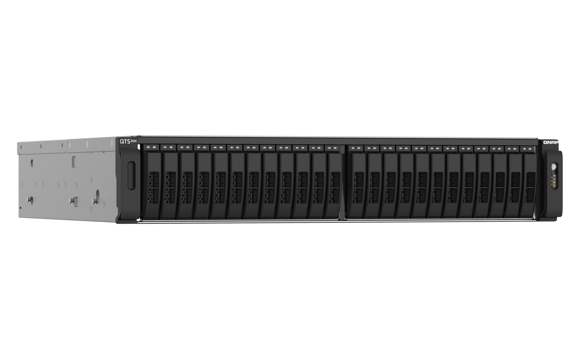 QNAP TS-h2490FU-7302P-64G (AMD EPYC, ZFS, 64GB ECC RAM, 24x 2, 5" U.2, 2x 2, 5GbE, 4x 25Gb SFP28) 