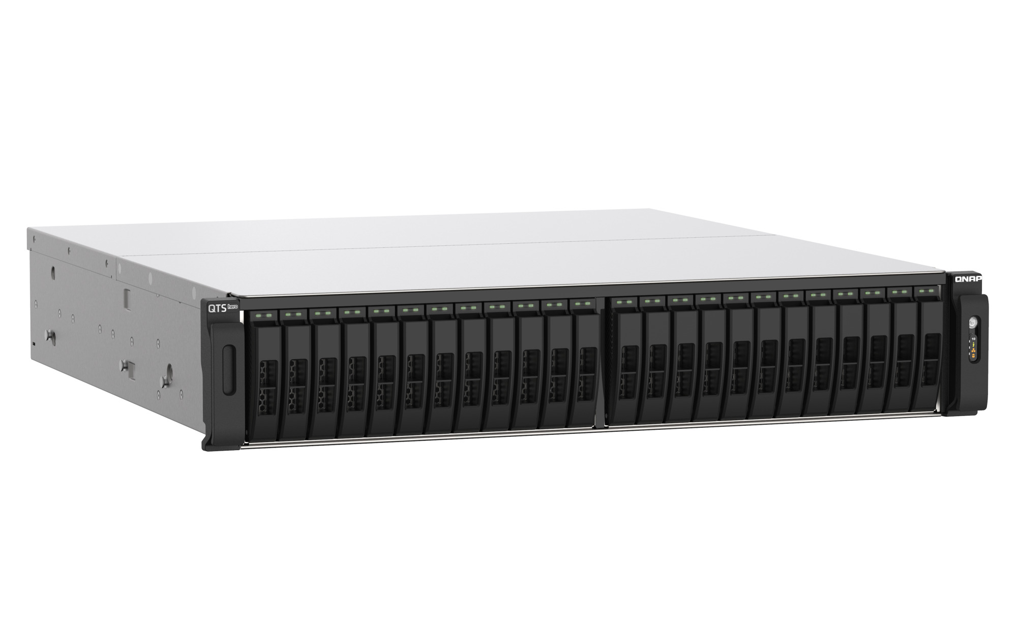 QNAP TS-h2490FU-7302P-64G (AMD EPYC, ZFS, 64GB ECC RAM, 24x 2, 5" U.2, 2x 2, 5GbE, 4x 25Gb SFP28) 