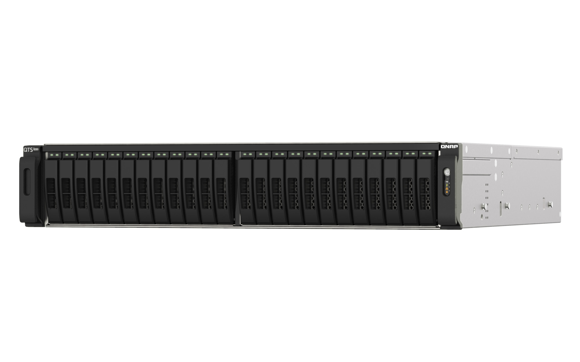 QNAP TS-h2490FU-7302P-64G (AMD EPYC, ZFS, 64GB ECC RAM, 24x 2, 5" U.2, 2x 2, 5GbE, 4x 25Gb SFP28) 