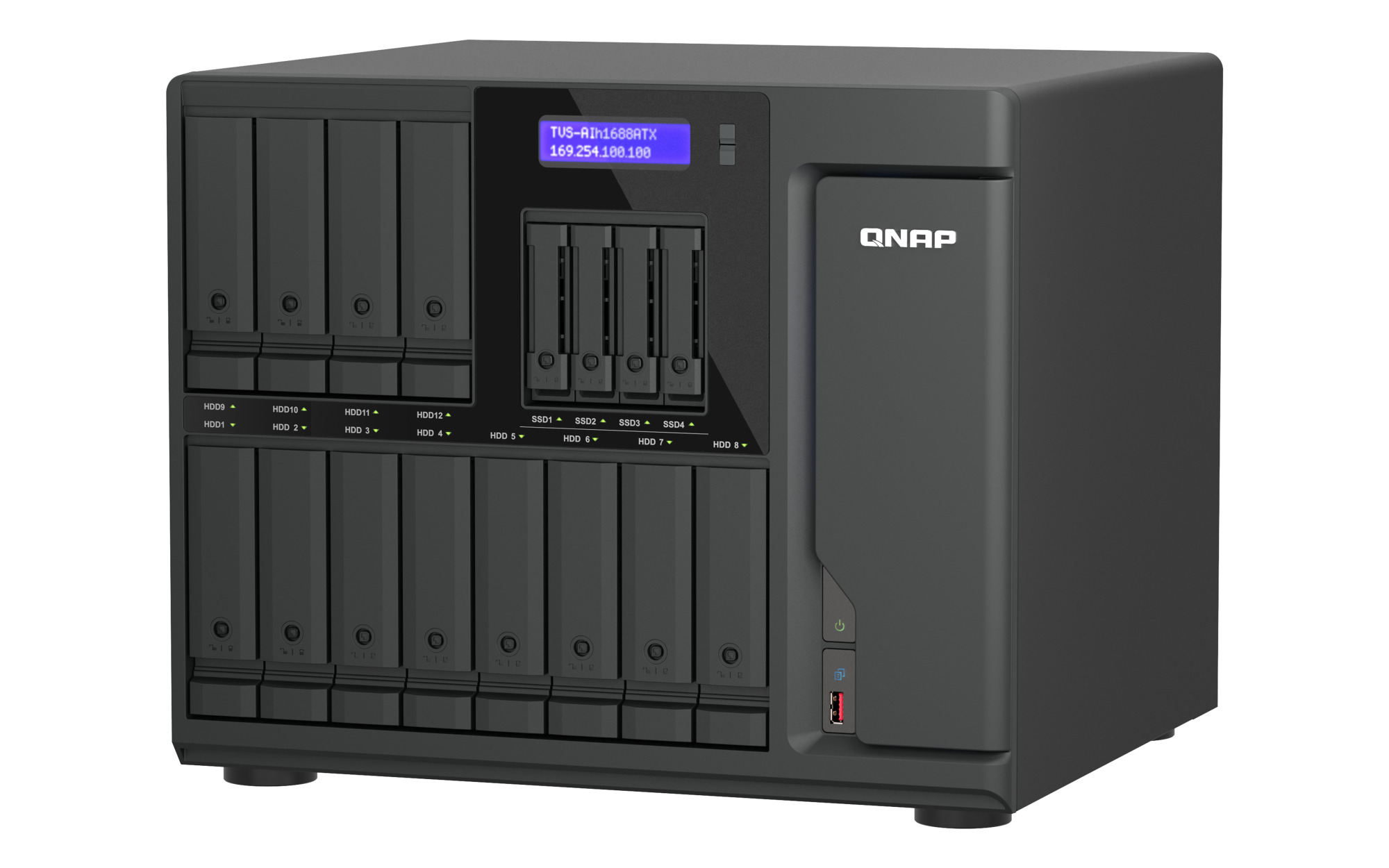 QNAP TVS-AIh1688ATX-U9-32G (Ultra 9, ZFS, 32GB DDR5 ECC RAM, 12x 3, 5" + 4x 2, 5", 2x 2, 5GbE, 2x 10GbE) 