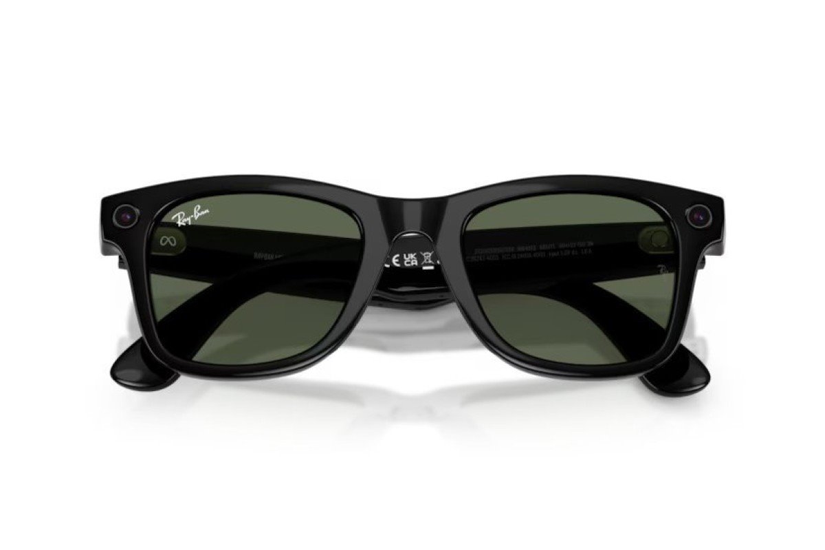 Meta Ray-Ban Gen2 Wayfarer, Black, G15 Green (Large) 