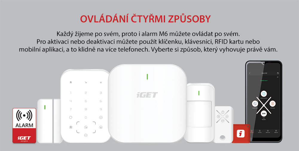 iGET SECURITY M6-4G Premium - Inteligentný zabezpečovací systém 4G/ WiFi/ LAN alarm, Android, iOS 