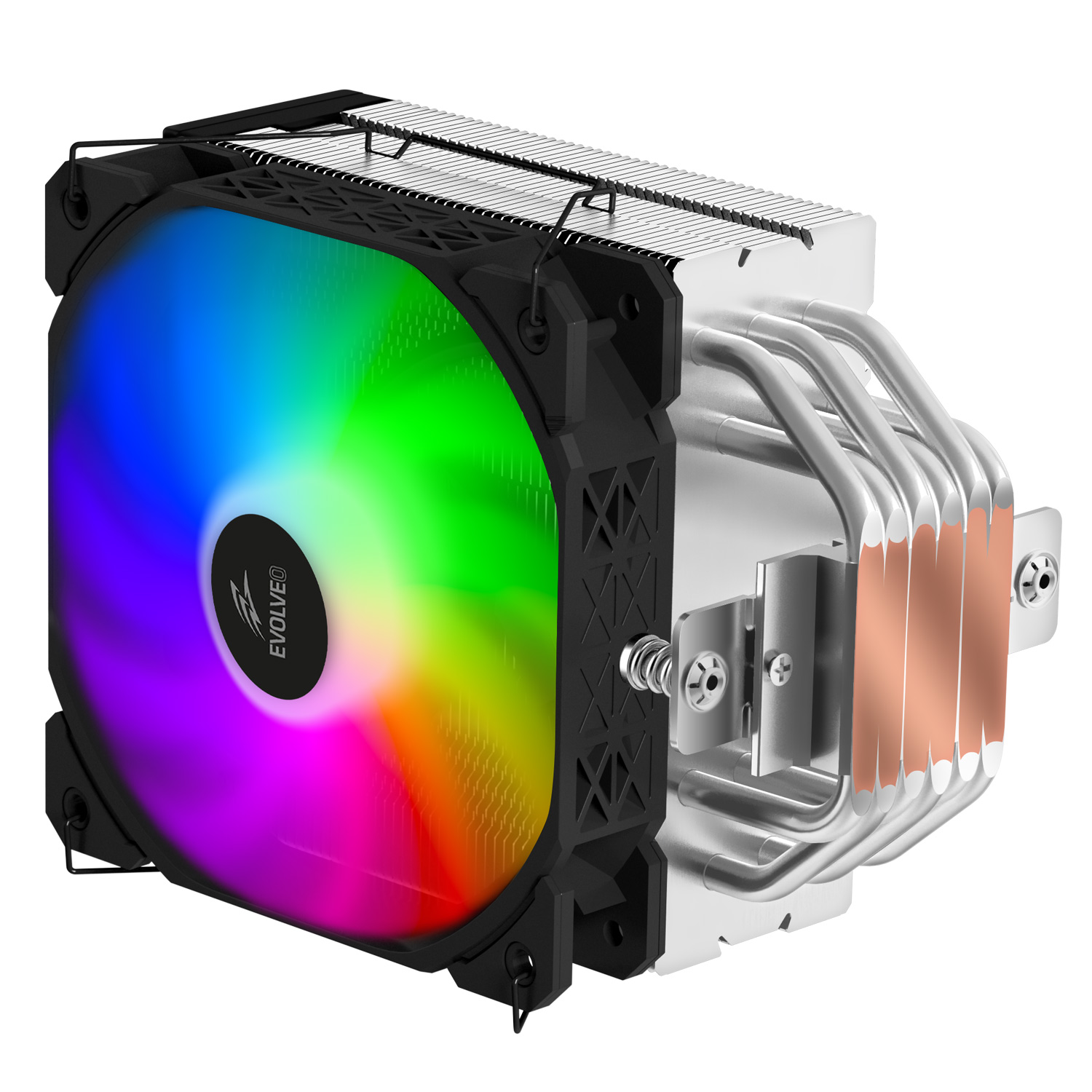 EVOLVEO QuietCool7, CPU chladič s digitálnym displejom, 6x heatpipe, čierny 