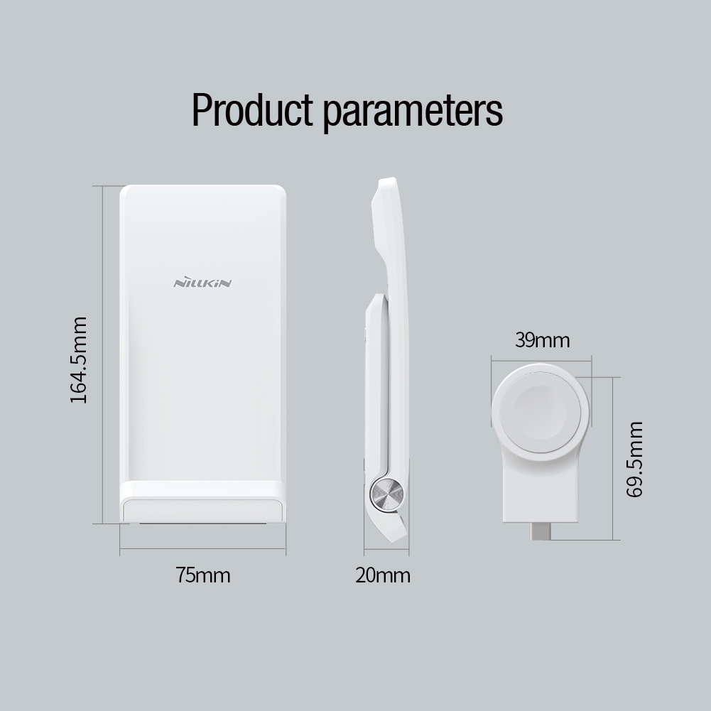 Nillkin PowerTrio 3v1 Bezdrôtová Nabíjačka pre Apple Watch White (MFI) 