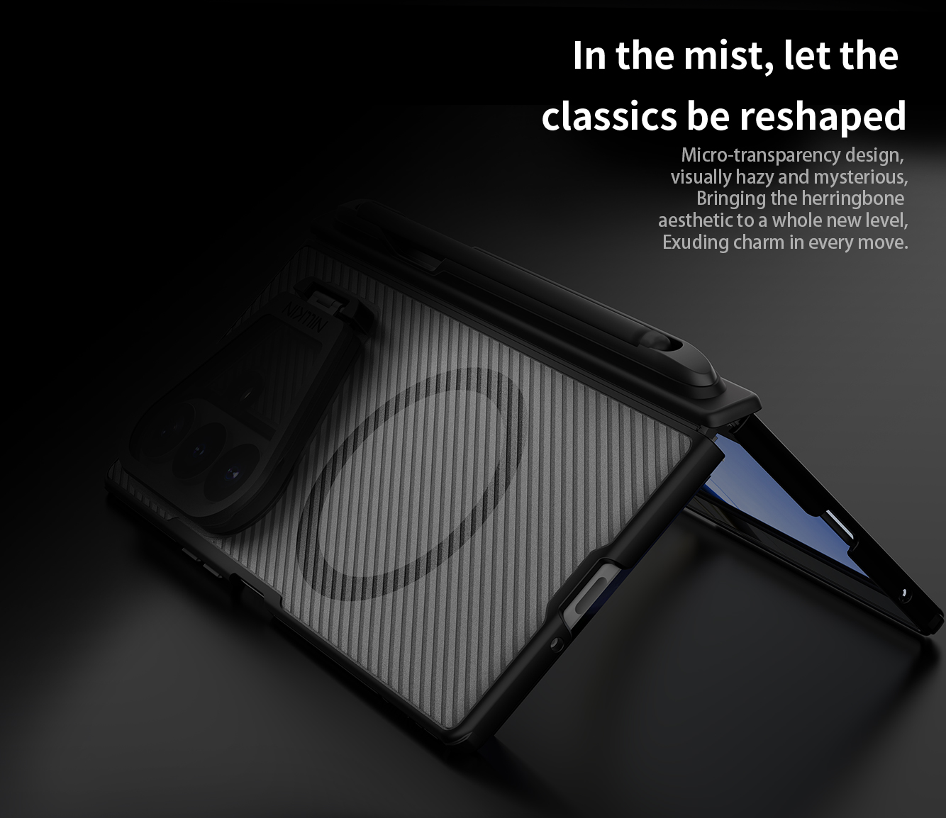 Nillkin CamShield Prop Magnetic Pen Slot (Transparent Lens) Zadný Kryt pre Samsung Galaxy Z Fold 8 U 