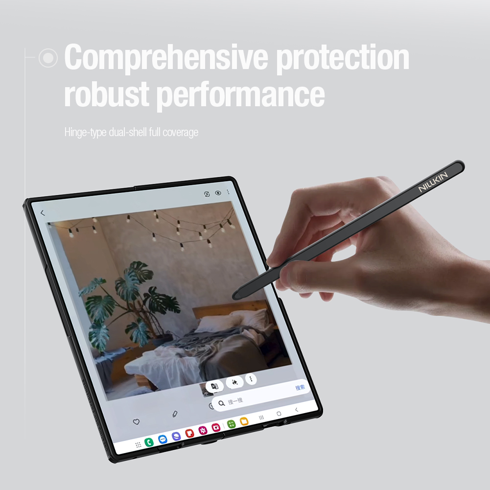 Nillkin Super Frosted FOLD Magnetic Pen Slot Zadný Kryt pre Samsung Galaxy Z Fold 8 Ultra Transparen 