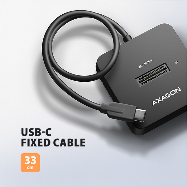 AXAGON ADSA-M2C11L, USB-C 10Gbps dokovacia stanica pre 1× M.2 NVMe SSD 