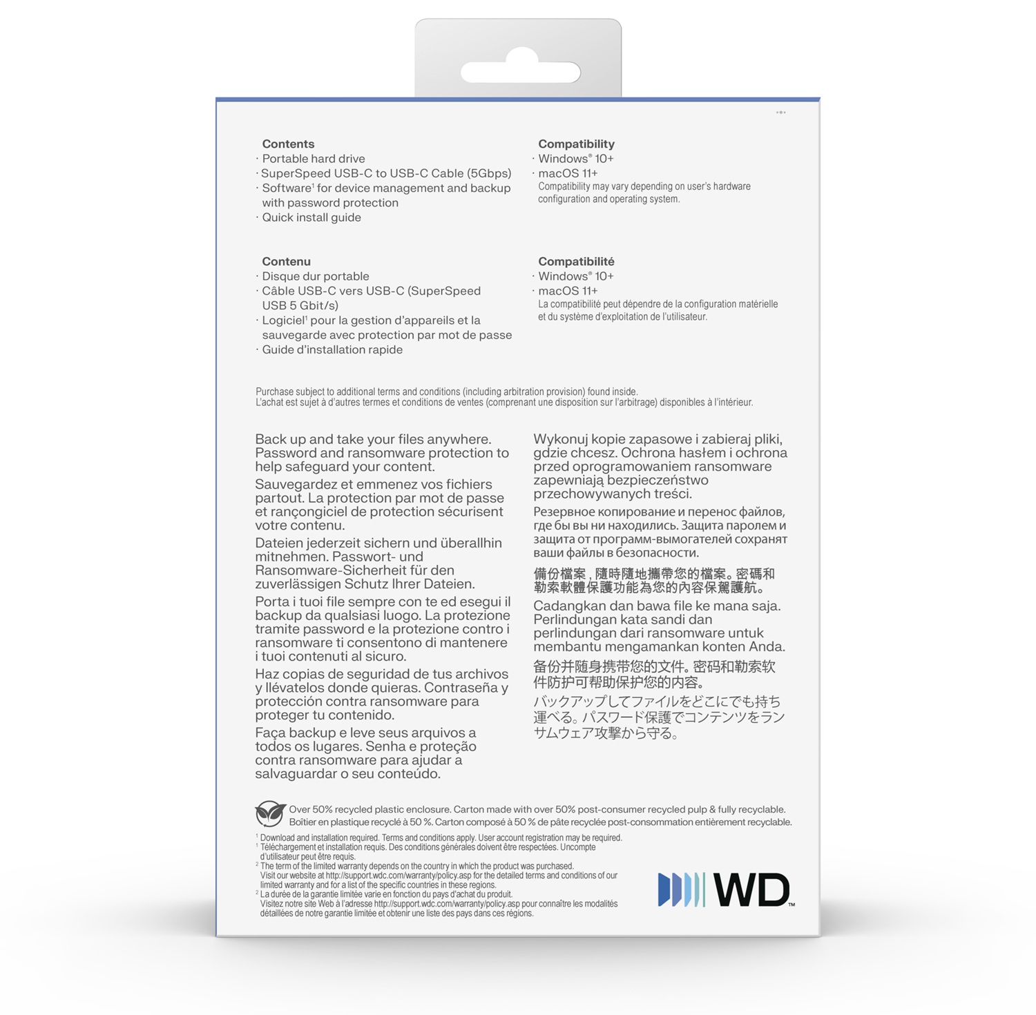 Ext. HDD WD My Passport USB-C 6TB, modrý 