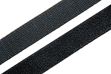 Obojstranný suchý zips Solarix, šírka 10mm, 25m, čierny 