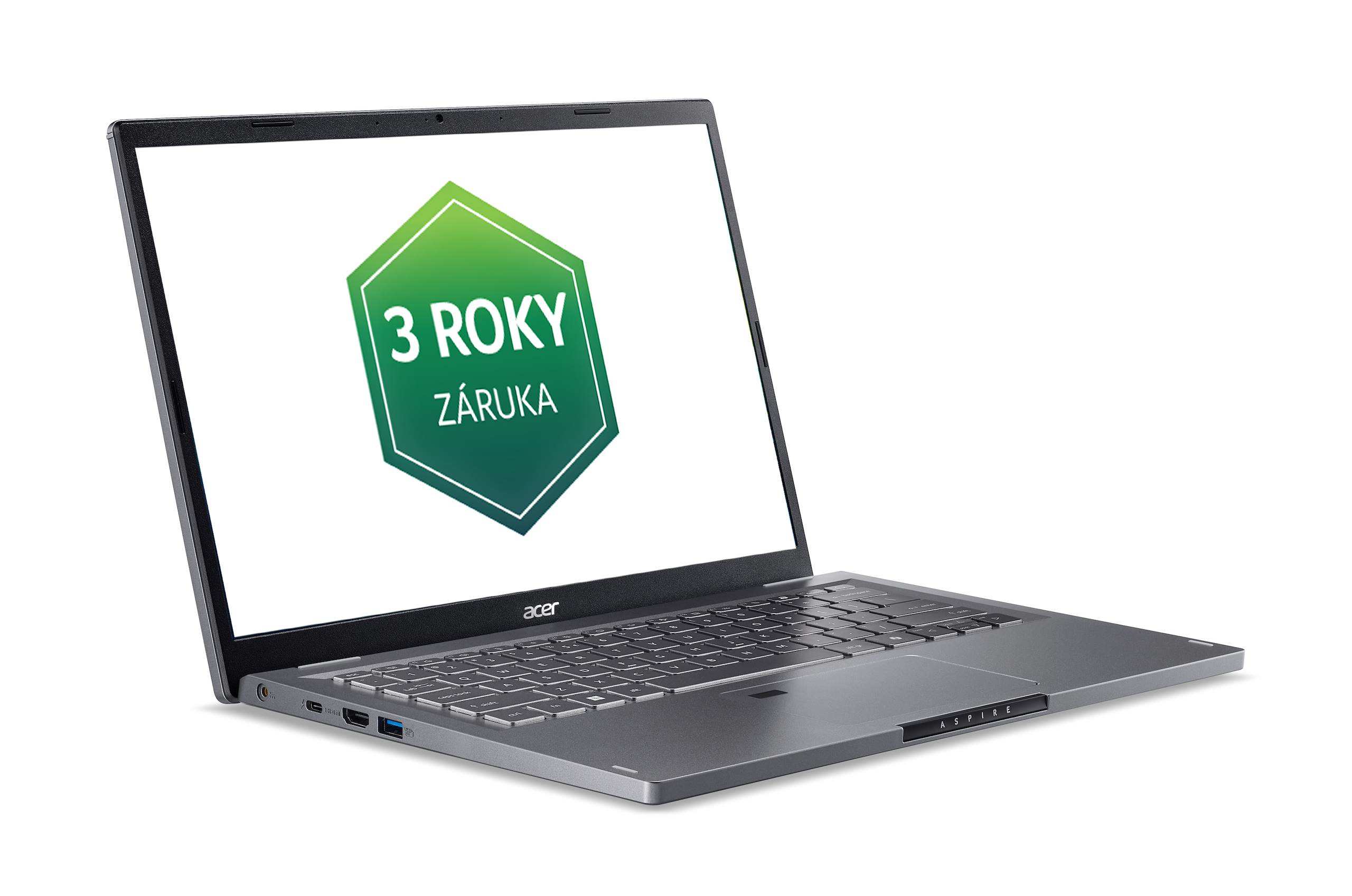 Acer Aspire 14/ A14-51M/ 5-120U/ 14"/ WUXGA/ 16GB/ 512GB SSD/ Iris Xe/ W11H/ Gray/ 2R 