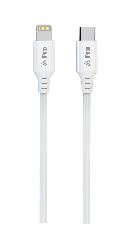 TPU KÁBEL USB-C / LIGHTNING 1M, USB 2.0 BIELÝ 
