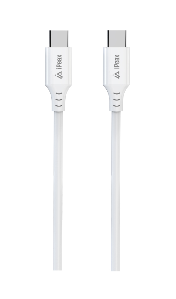 TPU KÁBEL USB-C / USB-C 1, 5M, USB 2.0 BIELÝ 