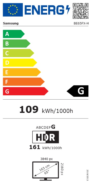 Samsung/ BE65FX-H/ 64, 5"/ 4K UHD/ Čierna 