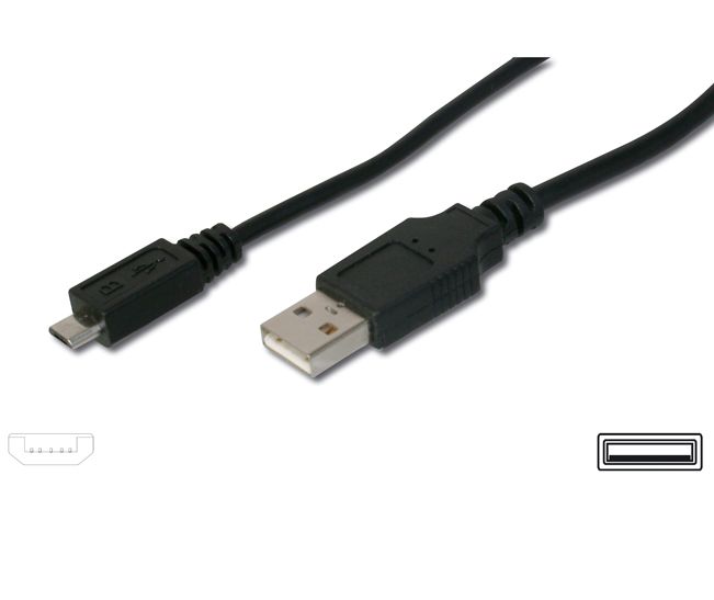 Kábel micro USB 2.0, A-B 0, 75m, pre rýchle nabíjanie