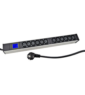 PDU IT METER, integr.merenie, 12x C13, Al, 19", 1U, RAL 7035 