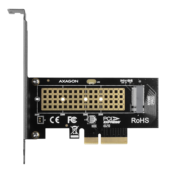 AXAGON PCEM2-N, PCIe x4 - M.2 NVMe M-key slot adaptér, vr. LP 