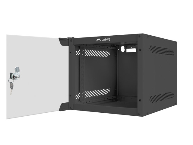 Nástenný rack 10"" 4U 280x310mm čierny flat pack 