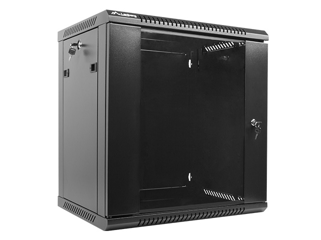 Nástenný rack 19"" 12U 600X450mm čierny flat pack 