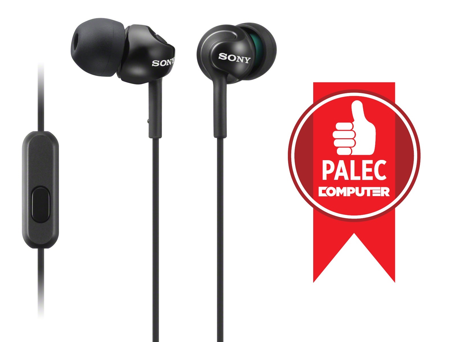 SONY slúchadlá MDR-EX110AP, handsfree, čierne