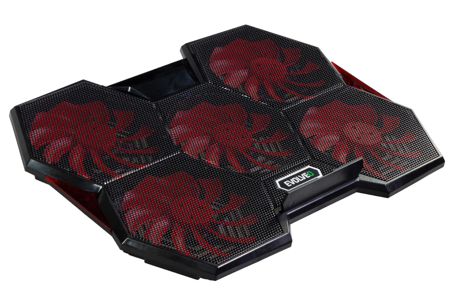 EVOLVEO Ania 14, chladiaca podložka pre notebook, 5x ventilátor, červené podsvietenie 