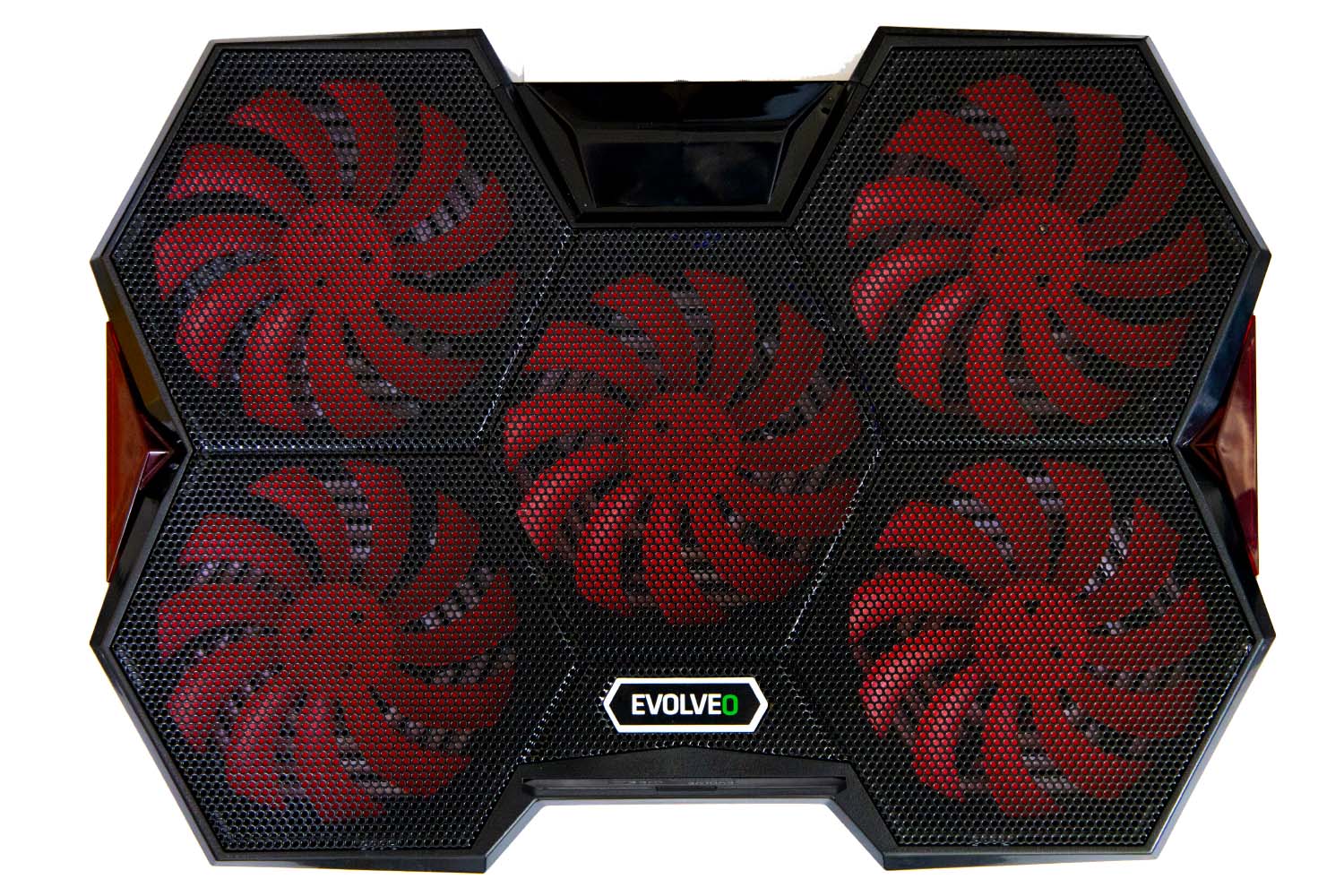 EVOLVEO Ania 14, chladiaca podložka pre notebook, 5x ventilátor, červené podsvietenie 