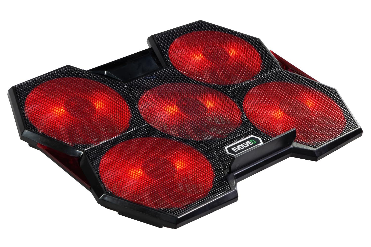 EVOLVEO Ania 14, chladiaca podložka pre notebook, 5x ventilátor, červené podsvietenie