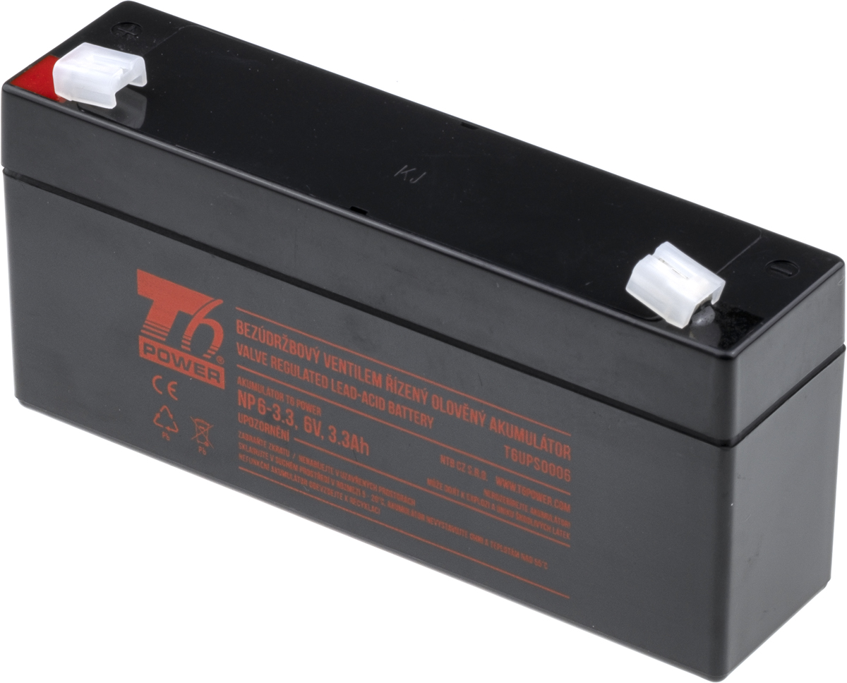 Akumulátor T6 Power NP6-3.3, 6V, 3, 3 Ah, F1