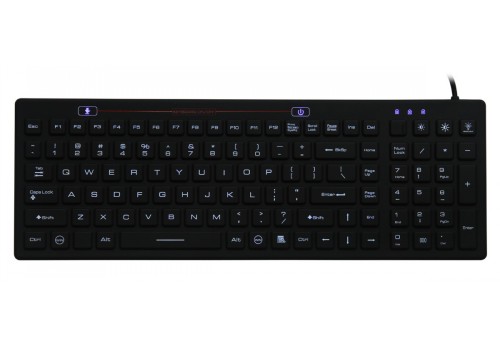 SK312BL – Priemyselná silikónová antibakteriálna klávesnica podsvietená, CZ, USB, IP68
