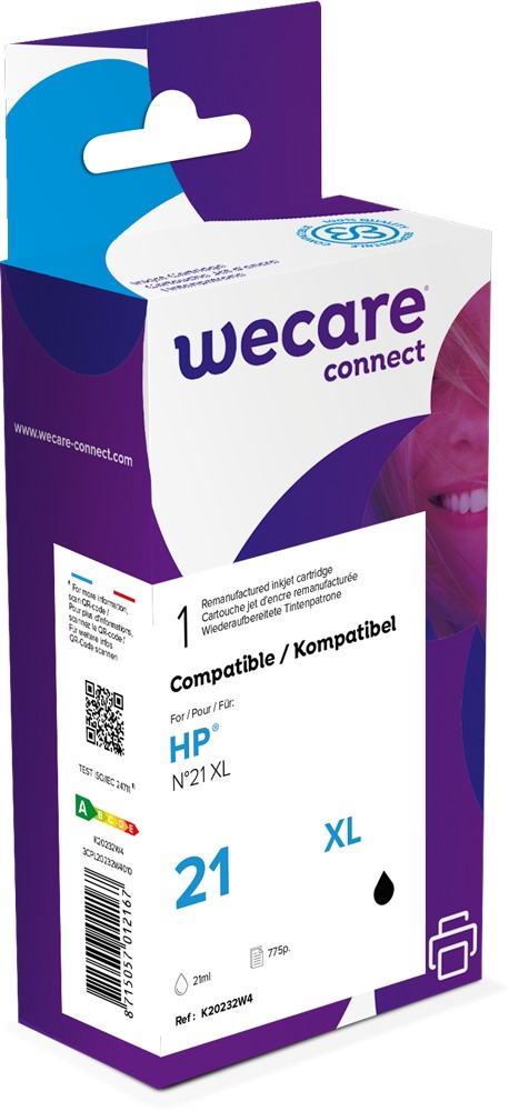 WECARE ARMOR ink kompatibilný s HP DJ 3940, C9351AE, 21ml, čierna/ black