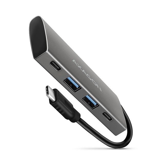AXAGON HMC-4G2, USB-C 3.2 Gen 2 10 Gb/ s hub, porty 2x USB-A + 2x USB-C, kábel USB-C 13cm 