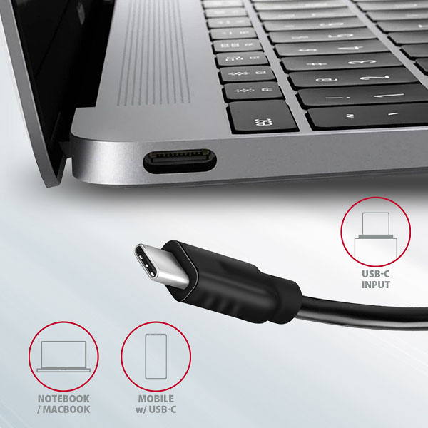 AXAGON HMC-4G2, USB-C 3.2 Gen 2 10 Gb/ s hub, porty 2x USB-A + 2x USB-C, kábel USB-C 13cm 