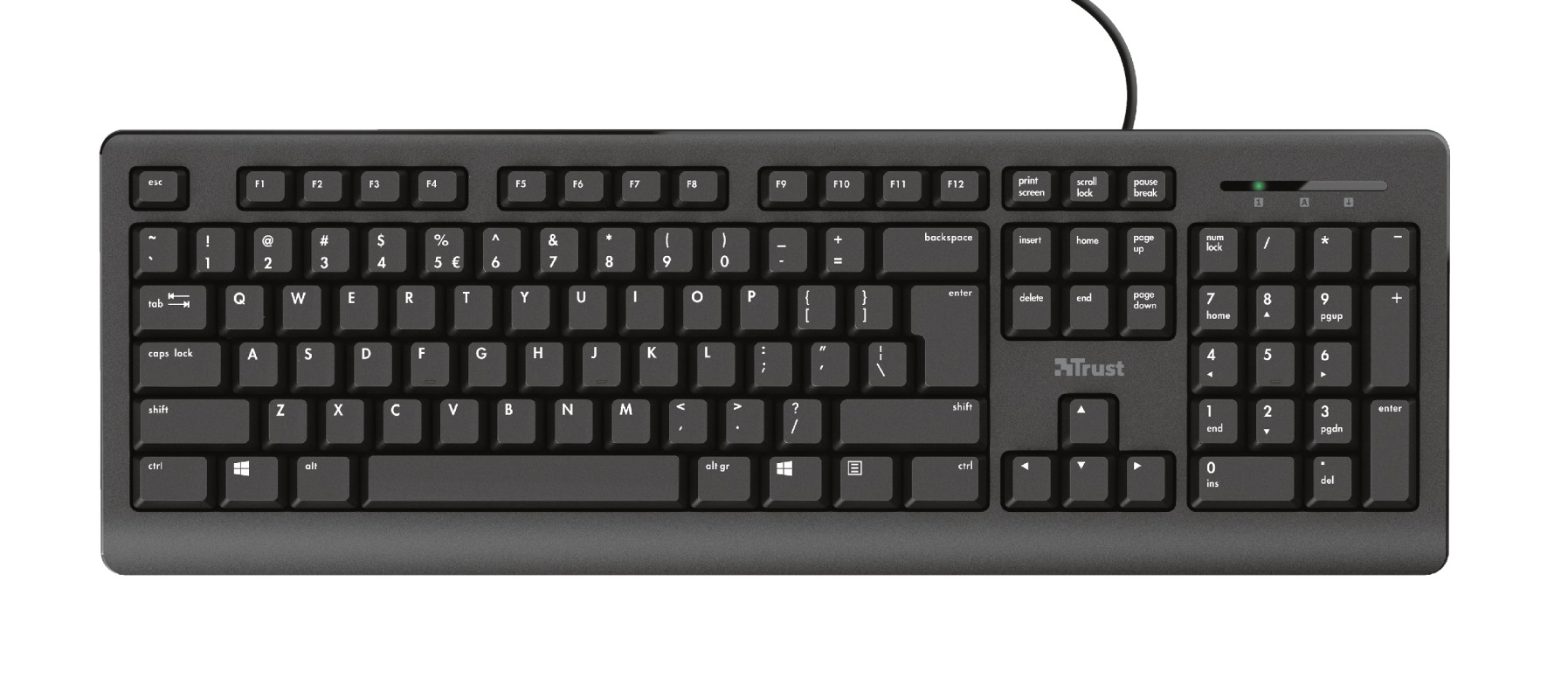 TRUST PRIMO/ Drôtová USB/ CZ- SK layout/ Čierna