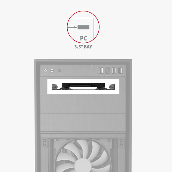 AXAGON RHD-125S, kovový rámček pre 1x 2.5" HDD/ SSD do 3.5" pozície, šedý 