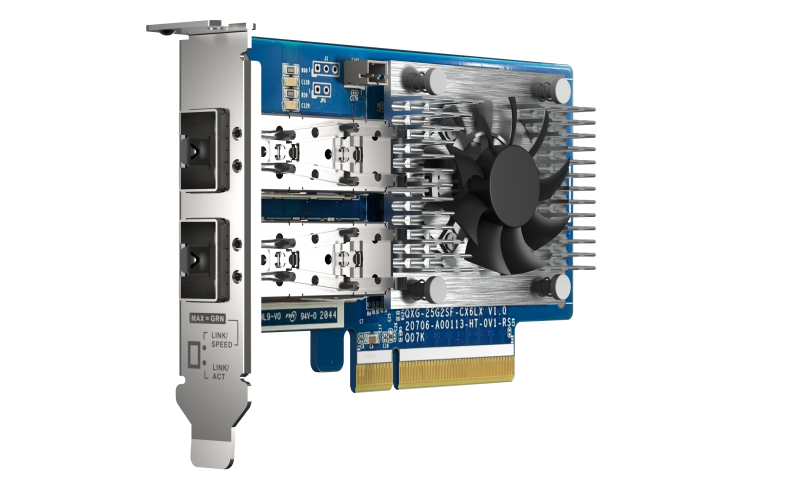 QNAP QXG-25G2SF-CX6 - 25GbE (2porty) PCIe karta; nízky profil; PCIe Gen4 x8 