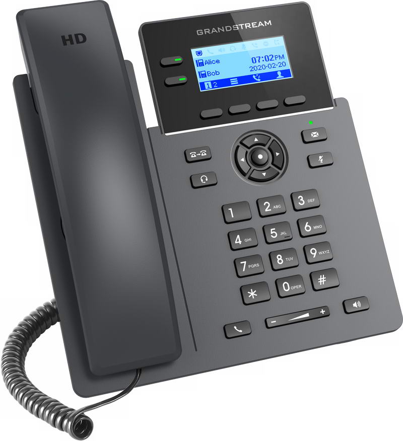Grandstream GRP2602W SIP telefón, 2, 21" LCD podsv. displej, 4 SIP účty, 2x100Mbit port, WiFi 