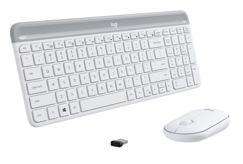 PROMO set Logitech slim Wireless MK470 - white, US 