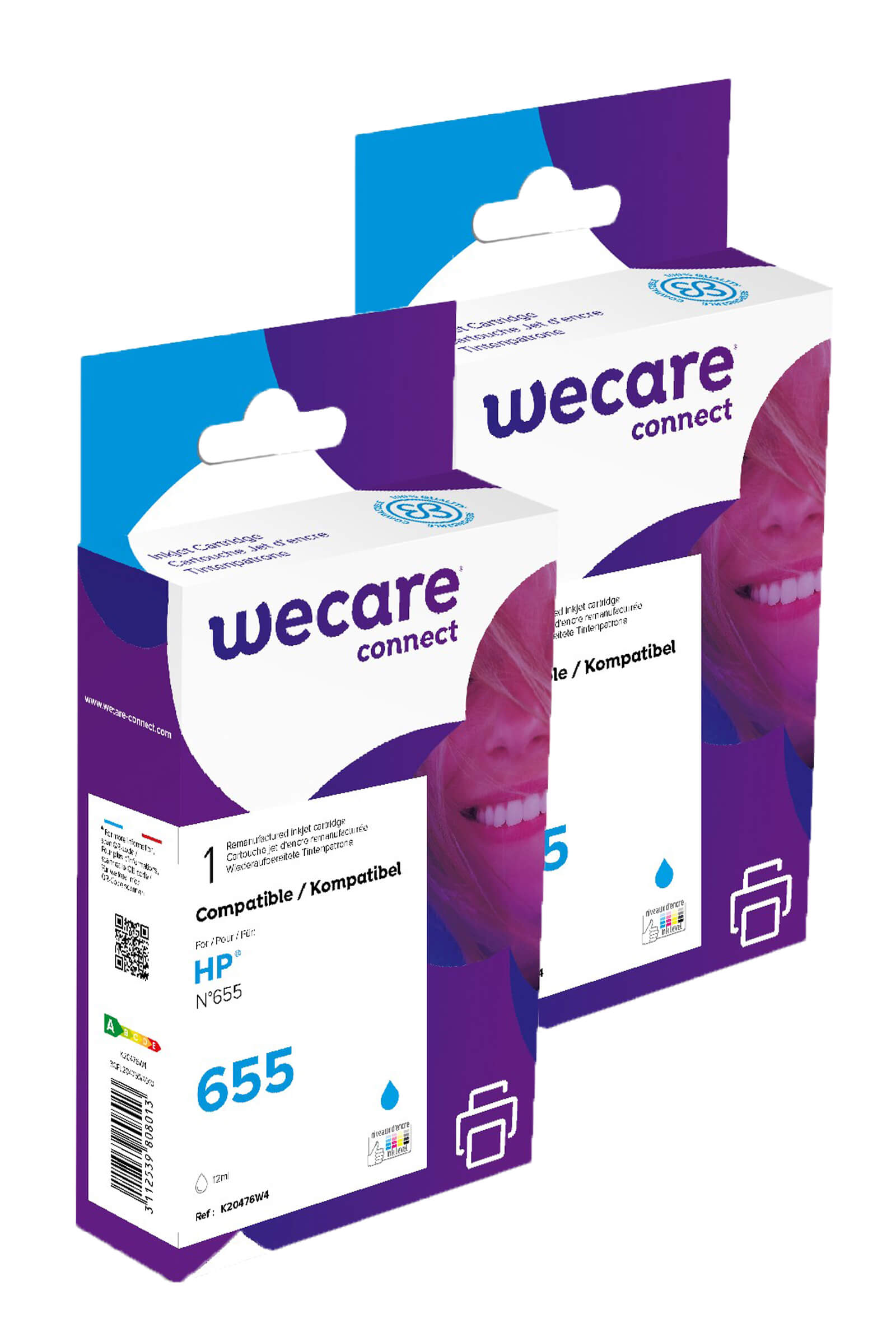 WECARE ARMOR sada ink kompatibilná s HP CZ110AE, 2x12ml, modrá/ cyan