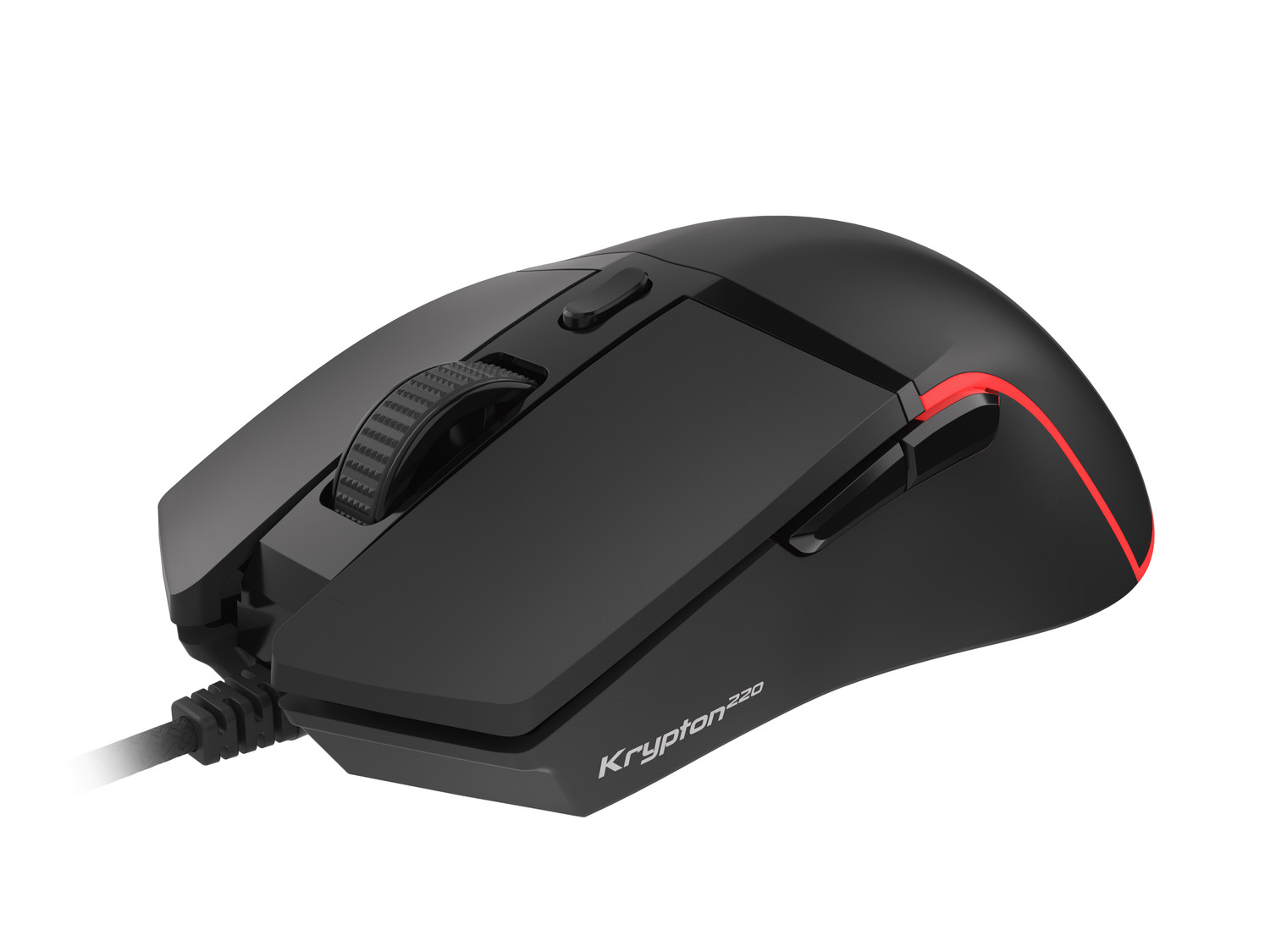 Genesis herná optická myš KRYPTON 220/ RGB/ 6400 DPI/ Herná/ Optická/ 6 000 DPI/ Drôtová USB/ Čierna 
