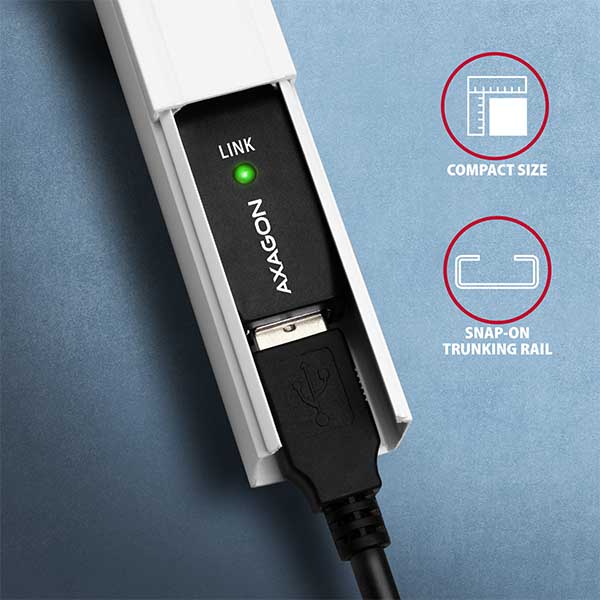 AXAGON ADR-205, USB 2.0 A-M -> A-F aktívny predlžovací / repeater kábel, 5m 