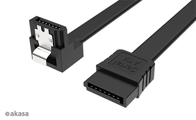 AKASA - Proslim SATA kábel 90 ° - 50 cm