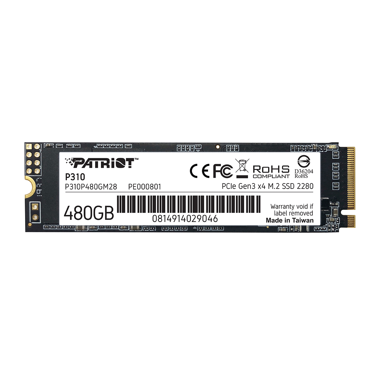 PATRIOT P310/ 480GB/ SSD/ M.2 NVMe/ 5R