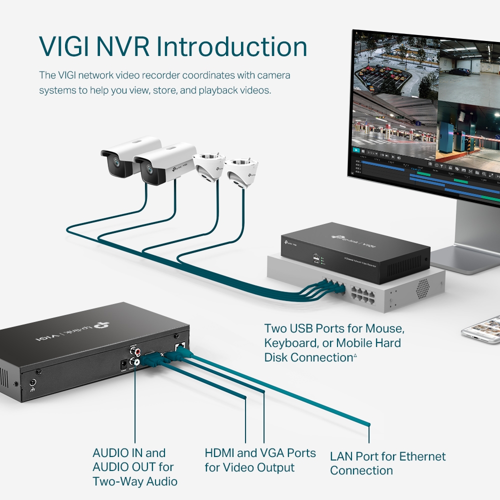 VIGI NVR1008H 8 Channel Network Video Recorder 