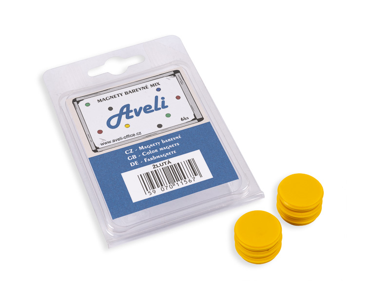 Set magnetov AVELI, žltá farba 