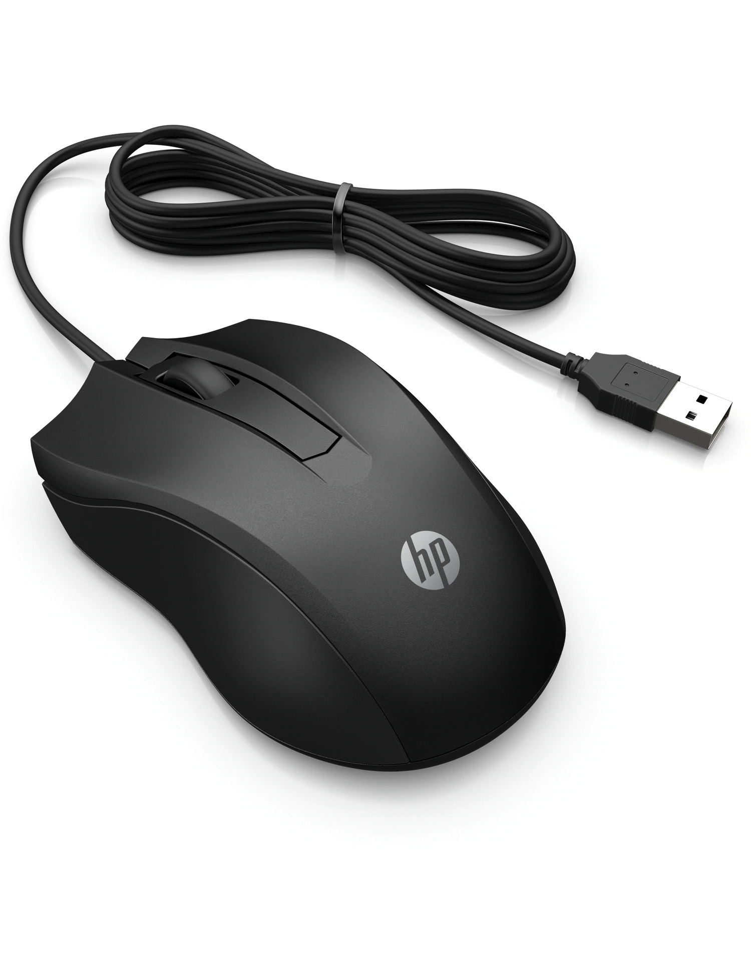 HP 100/ Kancelárska/ Optická/ 1 600 DPI/ Drôtová USB/ Čierna 