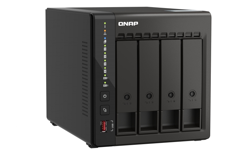 QNAP TS-453E-8G (4core 2, 6GHz, 8GB RAM, 4x SATA, 2x M.2 NVM slot, 2x HDMI 4K, 2x 2, 5GbE, 4x USB) 