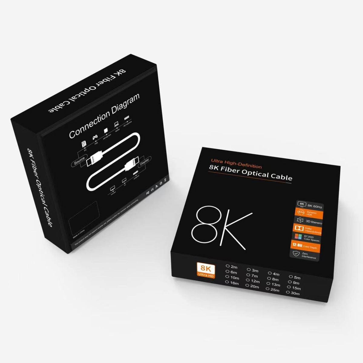 PremiumCord Ultra High Speed HDMI 2.1 optický fiber kábel 8K @ 60Hz, pozlátené 15m 