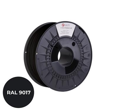 Tlačová struna (filament) C-TECH PREMIUM LINE, PETG, dopravná čierna, RAL9017, 1, 75mm, 1kg