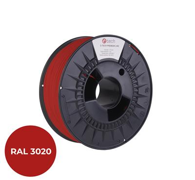Tlačová struna (filament) C-TECH PREMIUM LINE, PETG, dopravná červená, RAL3020, 1, 75mm, 1kg