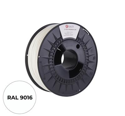 Tlačová struna (filament) C-TECH PREMIUM LINE, PLA, dopravná biela, RAL9016, 1, 75mm, 1kg